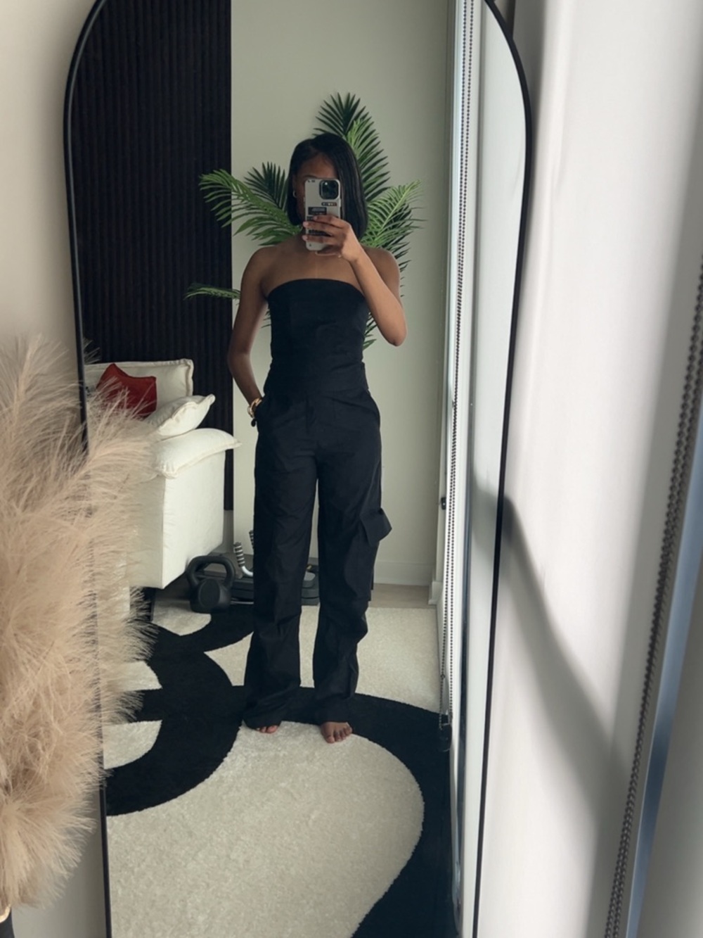 Zara Black Cargo Jumpsuit